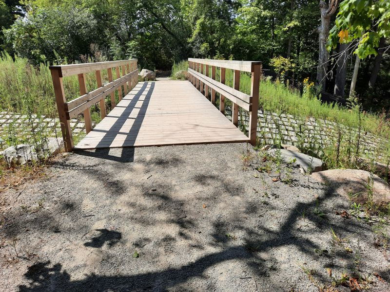 Bridge over 2023 stormwater spillway Bridge over 2023 stormwater spillway