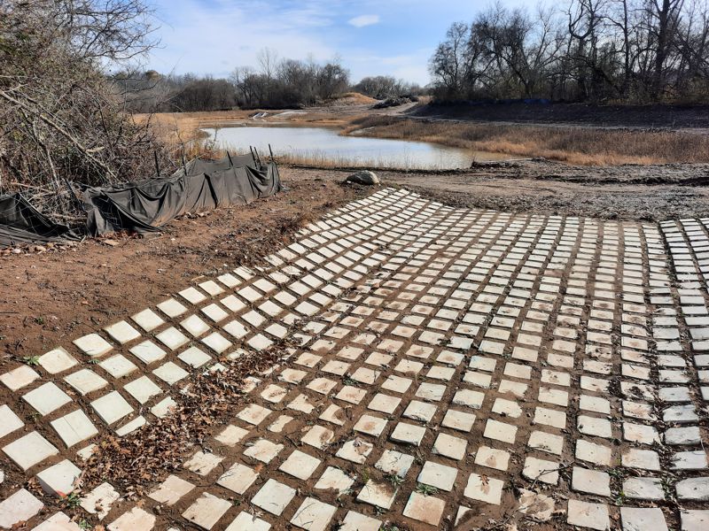 Bridge over 2023 stormwater spillway Bridge over 2023 stormwater spillway