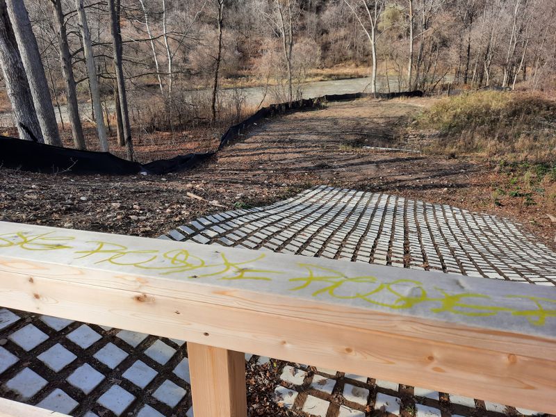 Bridge over 2023 stormwater spillway Bridge over 2023 stormwater spillway