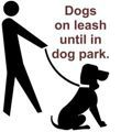 Dogs on leash until in dog park. Dogs on leash until in dog park.
