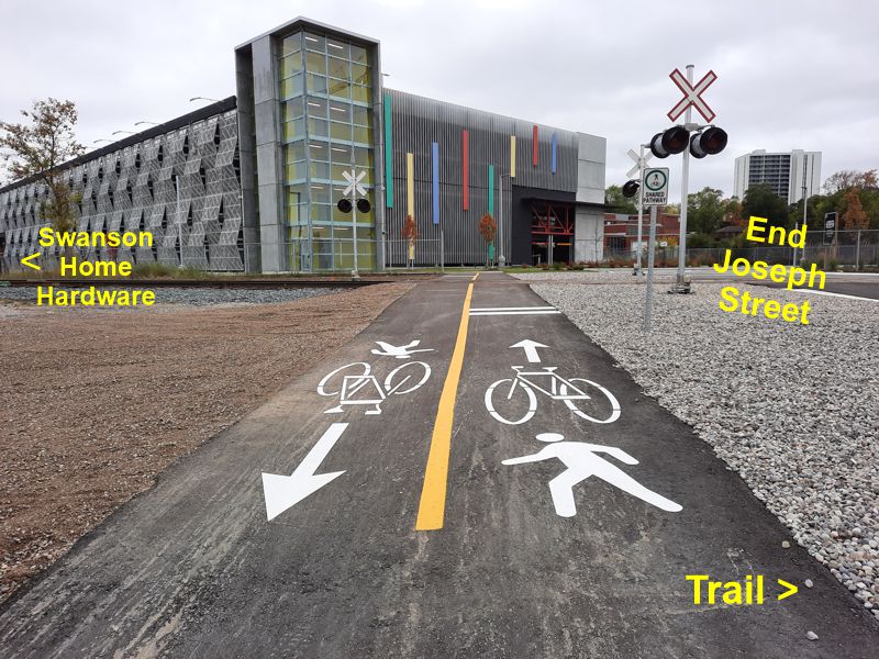Trail passes Google Parking Garage Trail passes Google Parking Garage