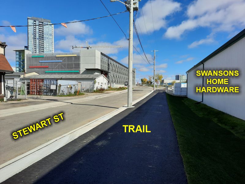 Trail passes Google Parking Garage Trail passes Google Parking Garage