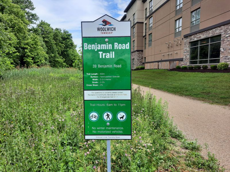 Benjamin Road Trail Sign Benjamin Road Trail Sign