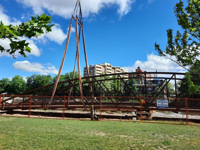 Bridge Being Placed Bridge Being Placed