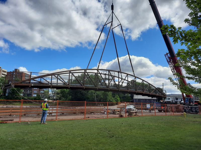 Bridge Being Placed Bridge Being Placed
