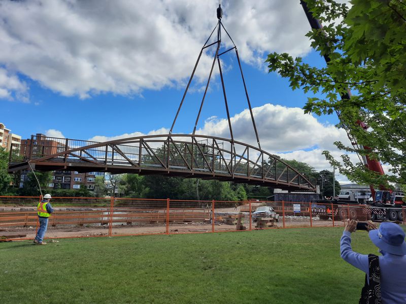 Bridge Being Placed Bridge Being Placed
