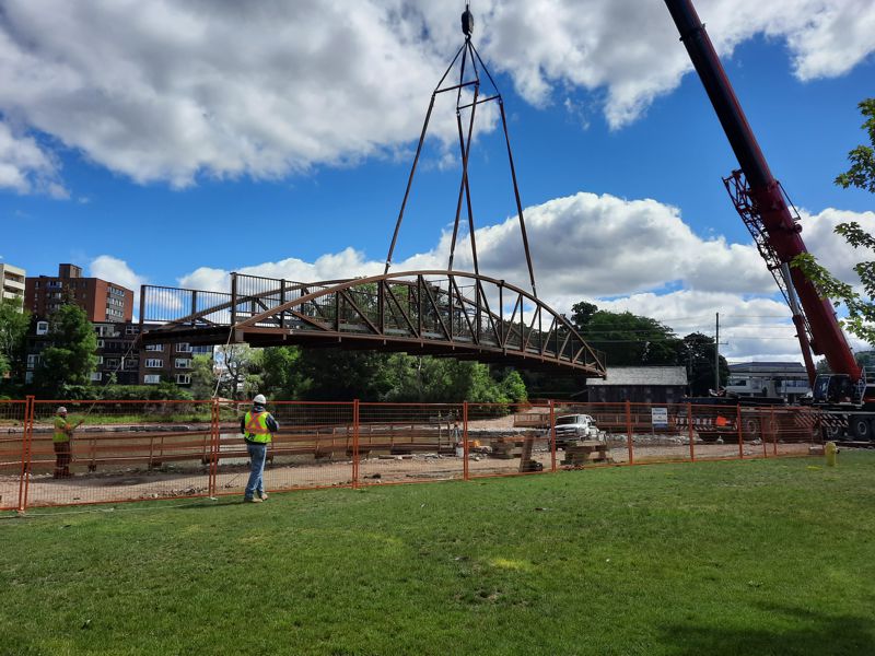 Bridge Being Placed Bridge Being Placed