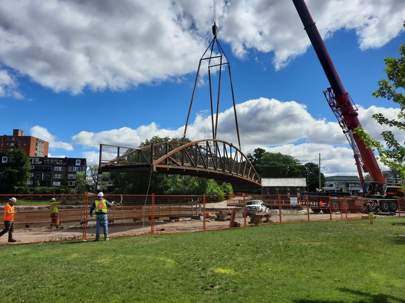Bridge Being Placed Bridge Being Placed