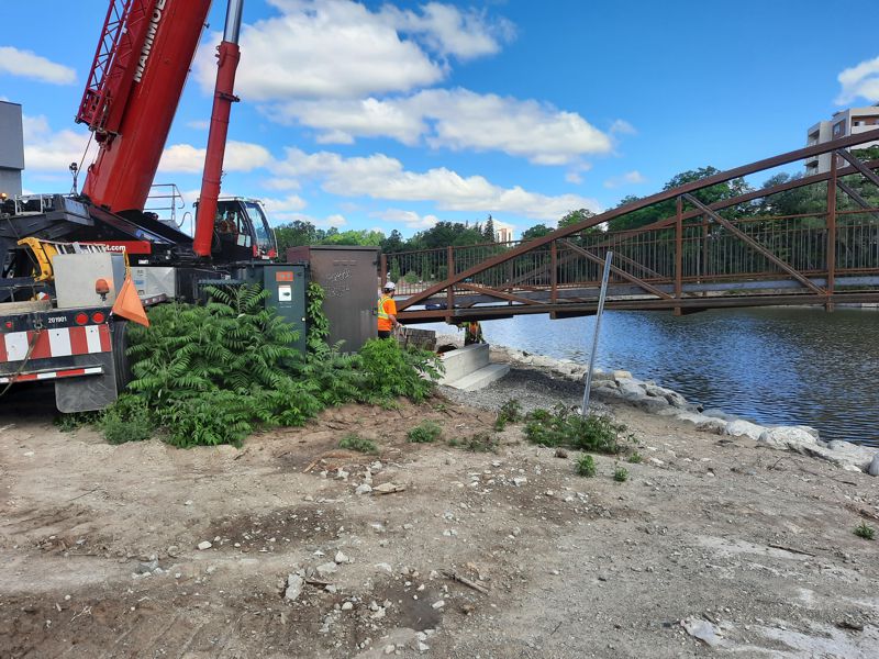 Bridge Being Placed Bridge Being Placed