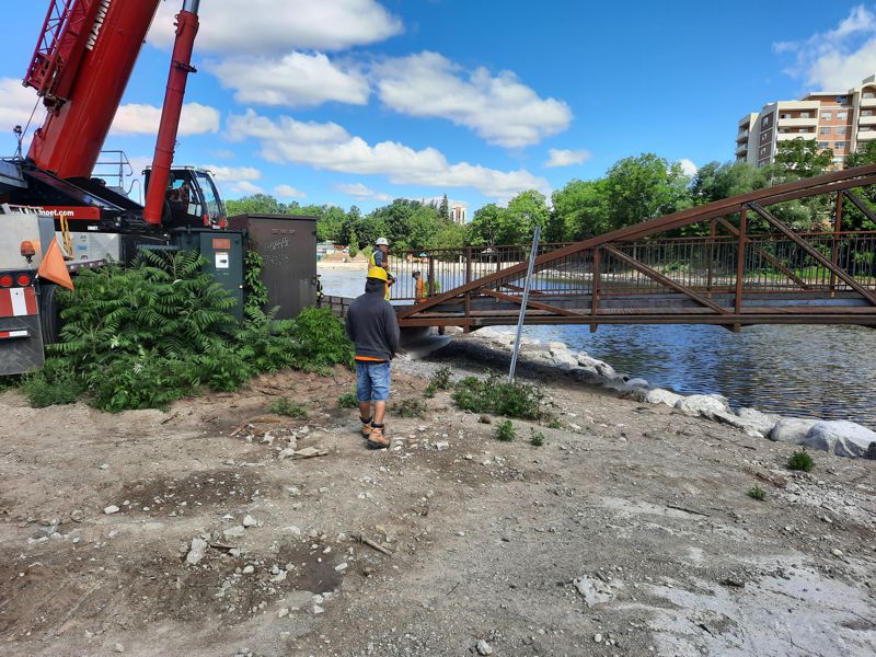 Bridge Being Placed Bridge Being Placed